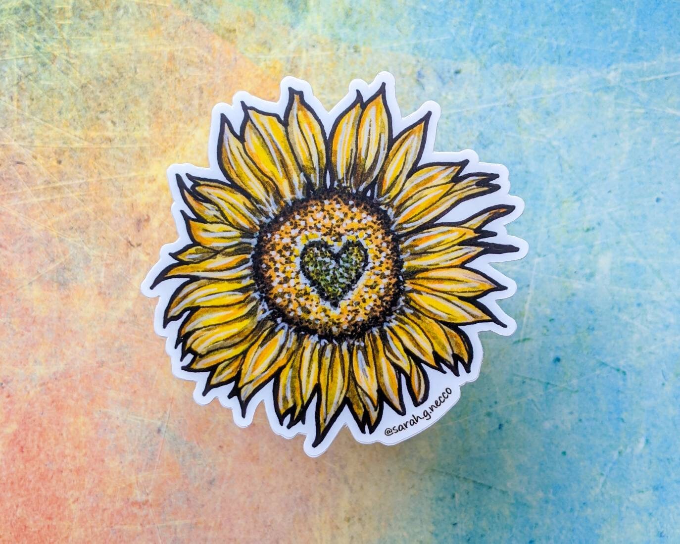 Sunflower Love, 3" Vinyl Die-Cut Sticker