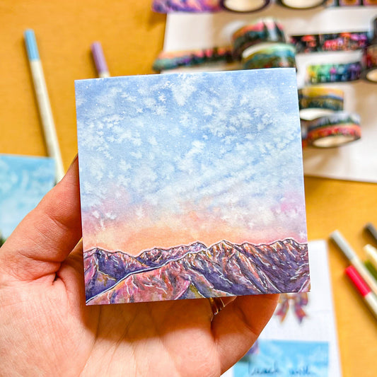 Ridge Line at Dusk Sticky-Notes, 3”x3” Pad with 50 Sheets