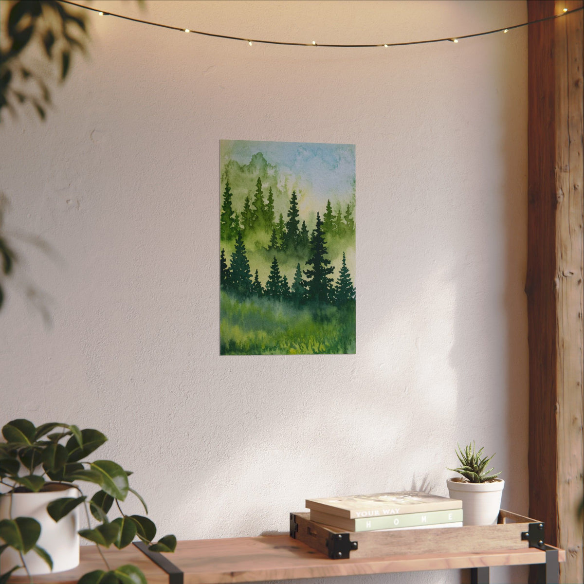 Evergreen Forest, Watercolor Print on Textured Watercolor Matte Paper