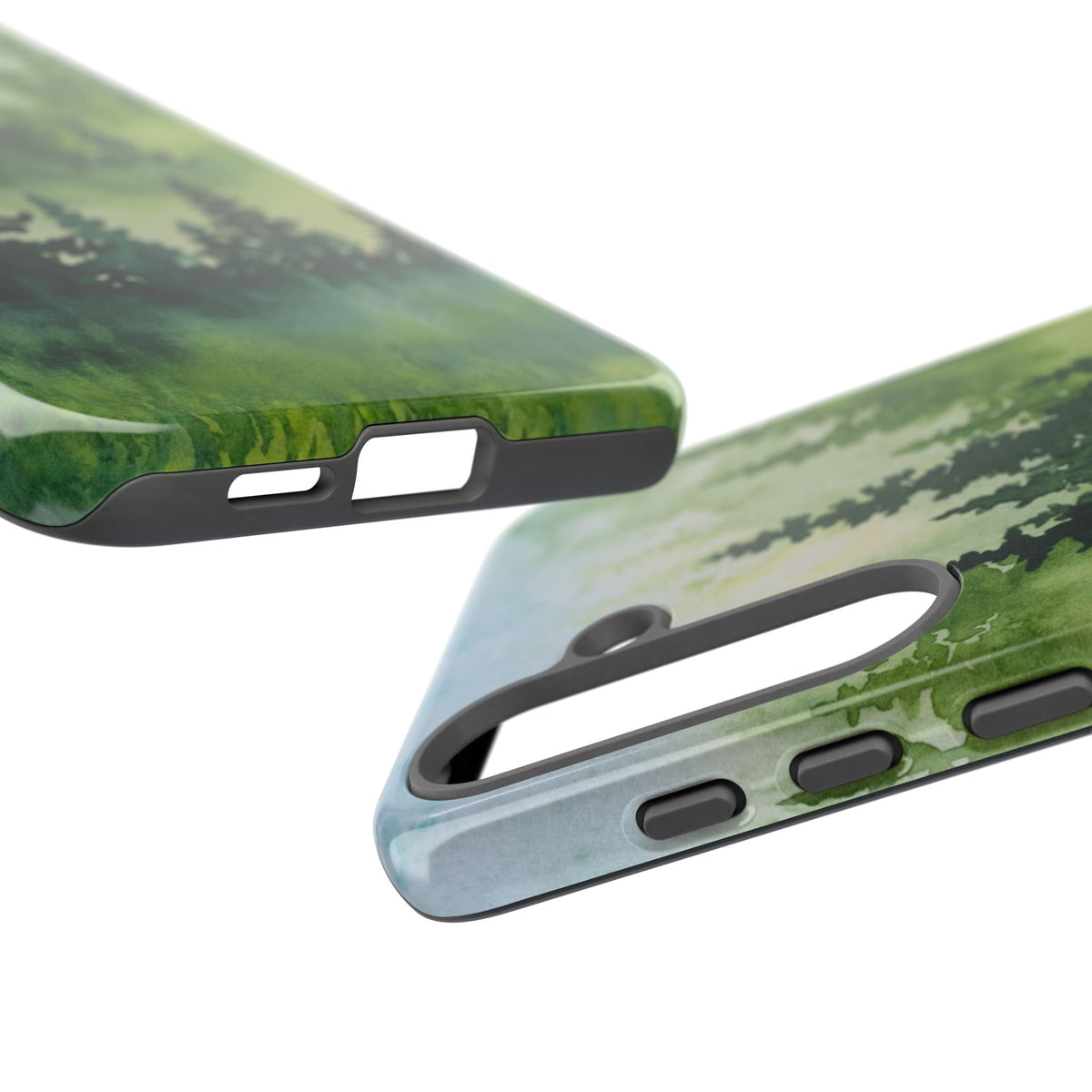 Evergreen Trees Watercolor Art, Tough Phone Cases for iPhone, Google, Samsung