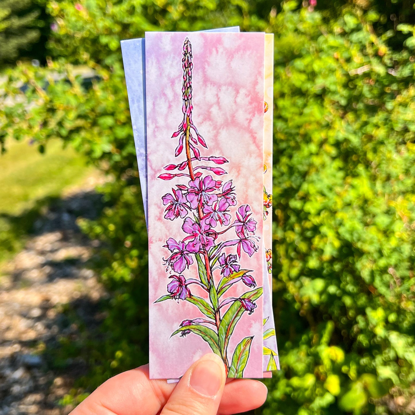 Wildflower Watercolor Art Bookmarks, 2”x6” Glossy Card Stock