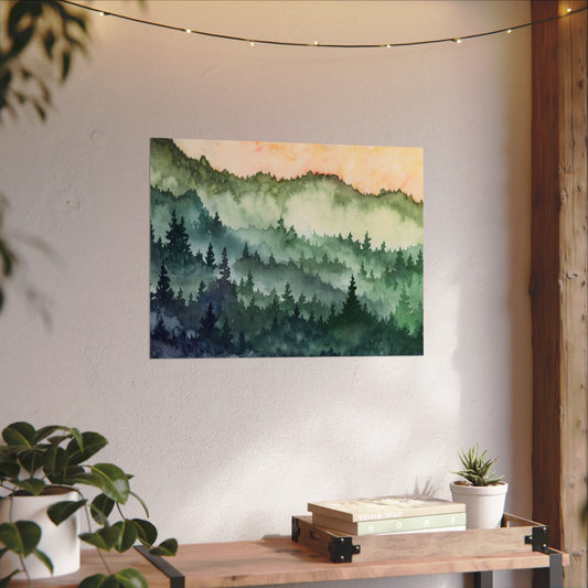 Northwest Foothills, Watercolor Print on Textured Watercolor Matte Paper