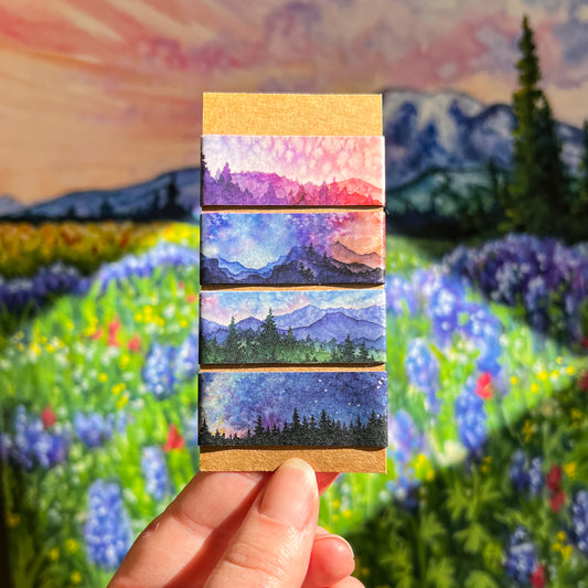 Washi Tape Sample Set 6, Landscape and Nature Designs, Four 24” Samples