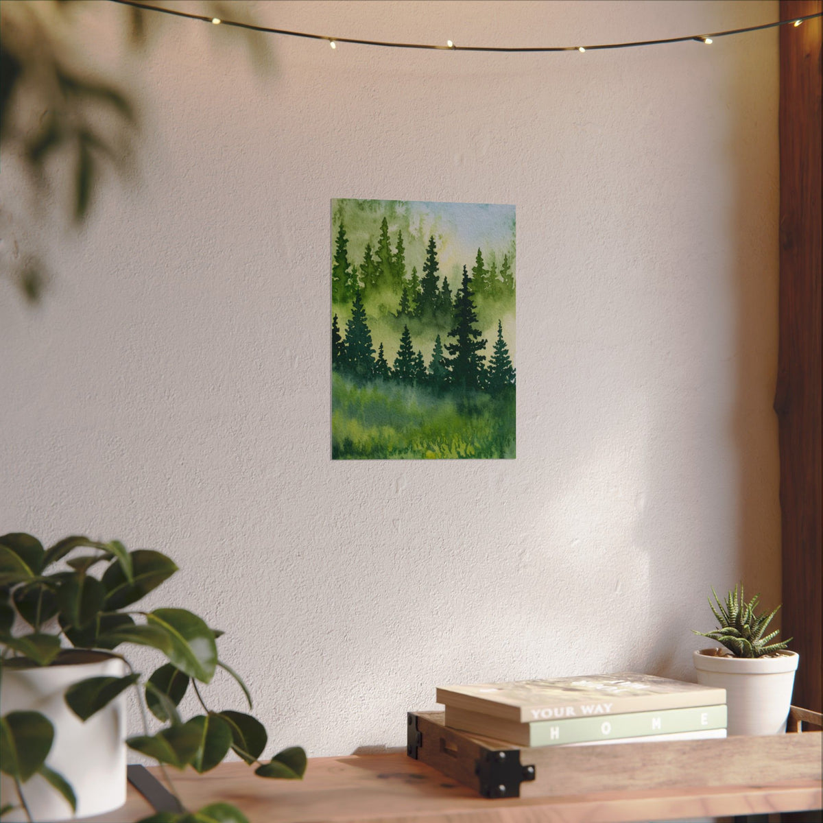 Evergreen Forest, Watercolor Print on Textured Watercolor Matte Paper
