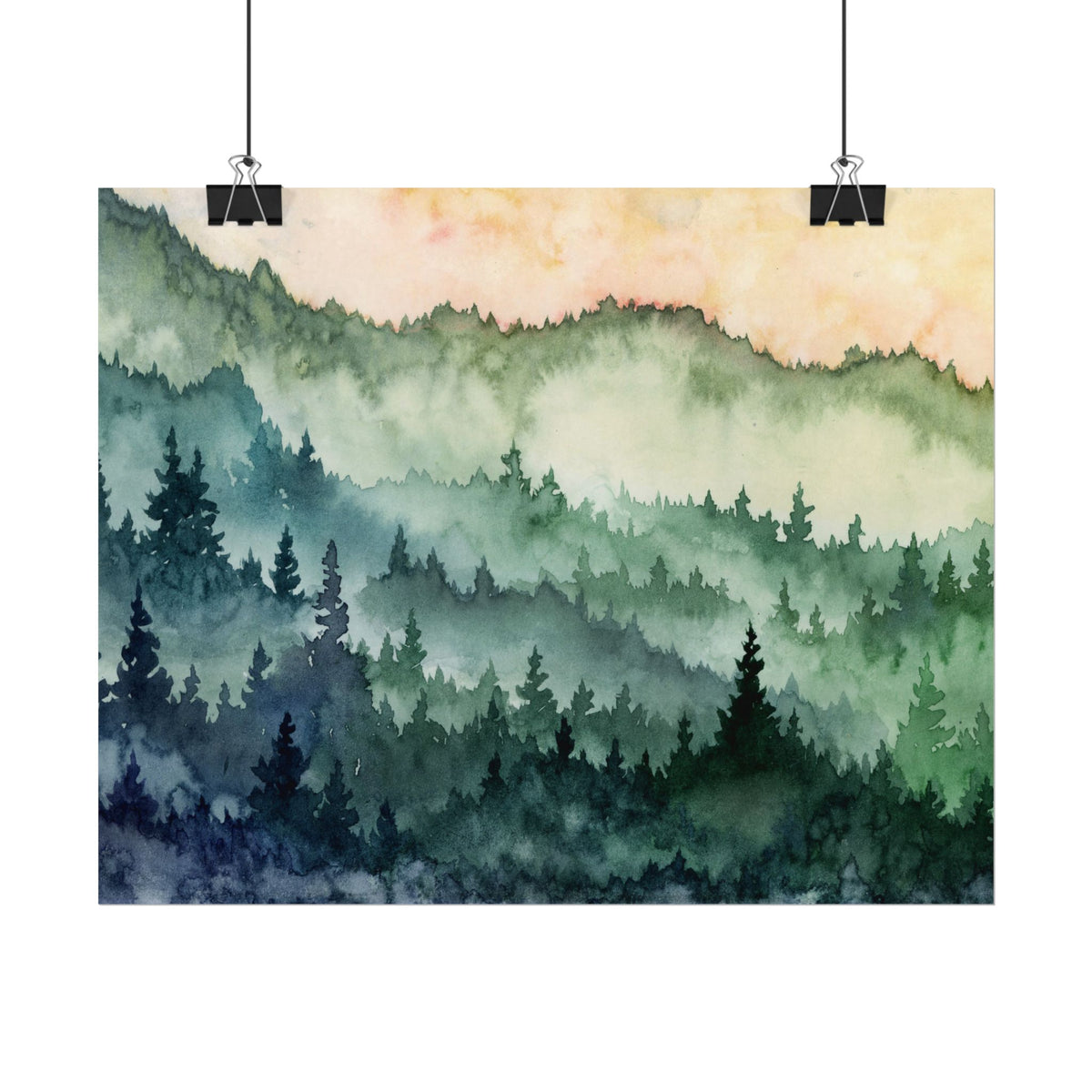 Northwest Foothills, Watercolor Print on Textured Watercolor Matte Paper