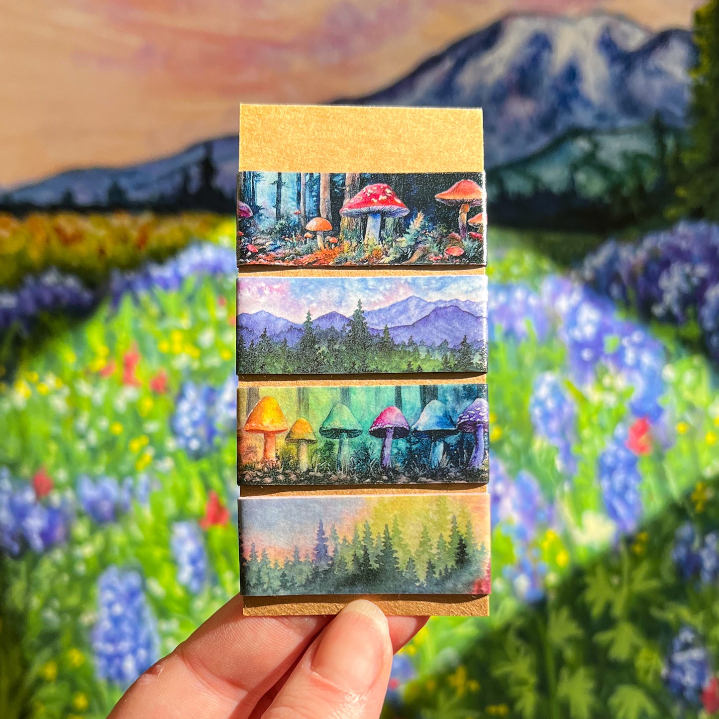 Washi Tape Sample Set 2, Landscape and Nature Designs, Four 24” Samples