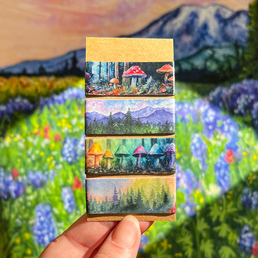 Washi Tape Sample Set 2, Landscape and Nature Designs, Four 24” Samples