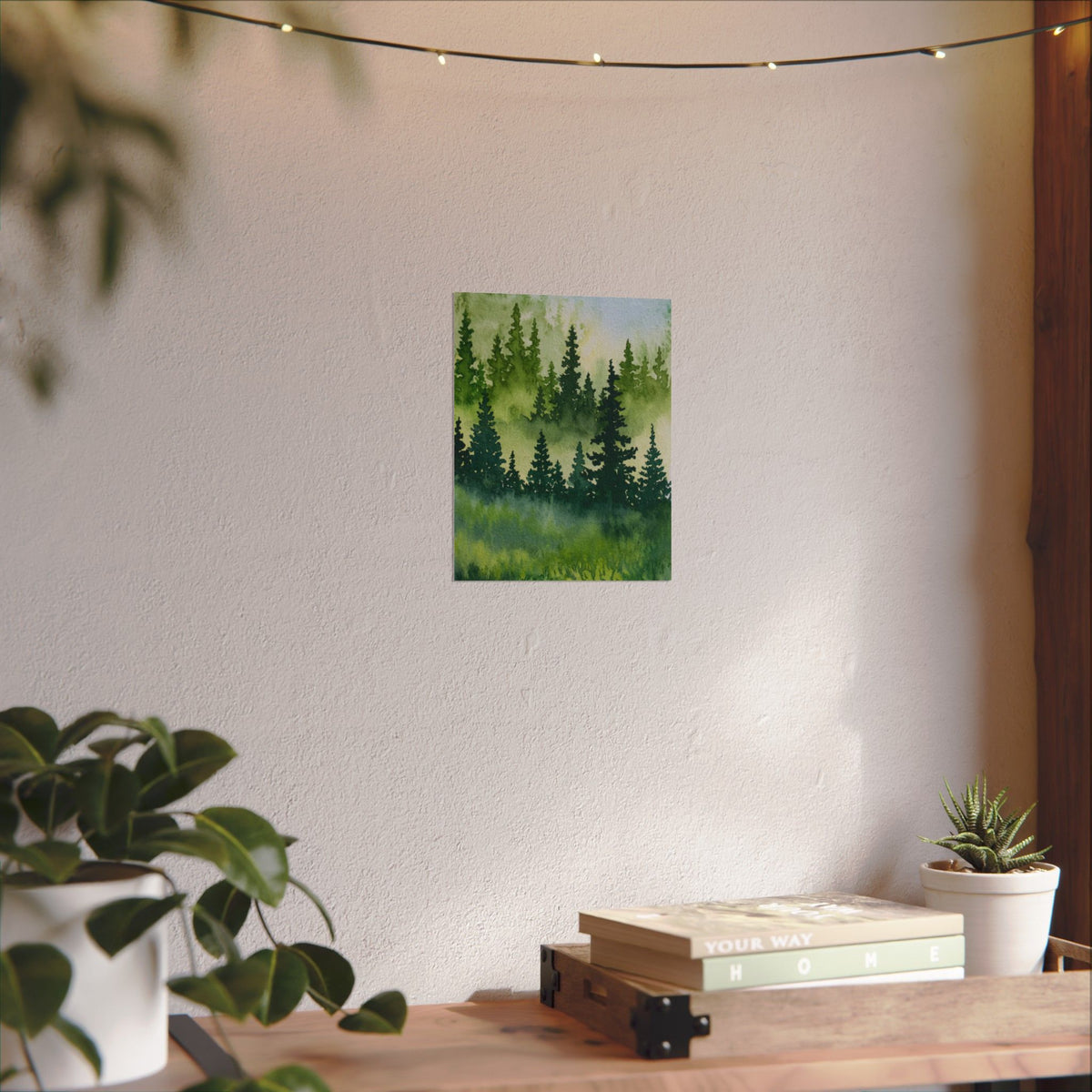 Evergreen Forest, Watercolor Print on Textured Watercolor Matte Paper
