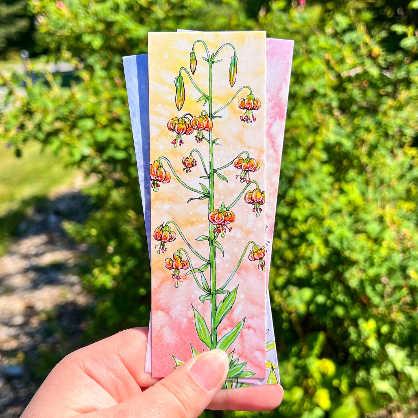 Wildflower Watercolor Art Bookmarks, 2”x6” Glossy Card Stock