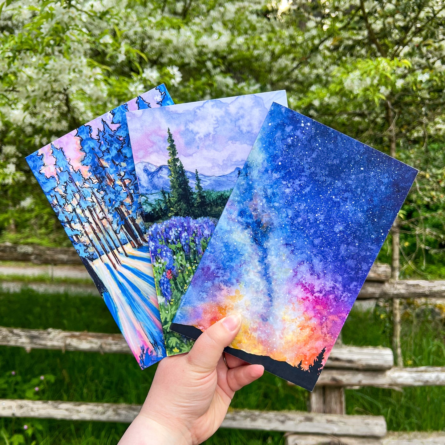 Journal - Watercolor Art Cover, 8”x5.5” 80 Page Softcover Notebook