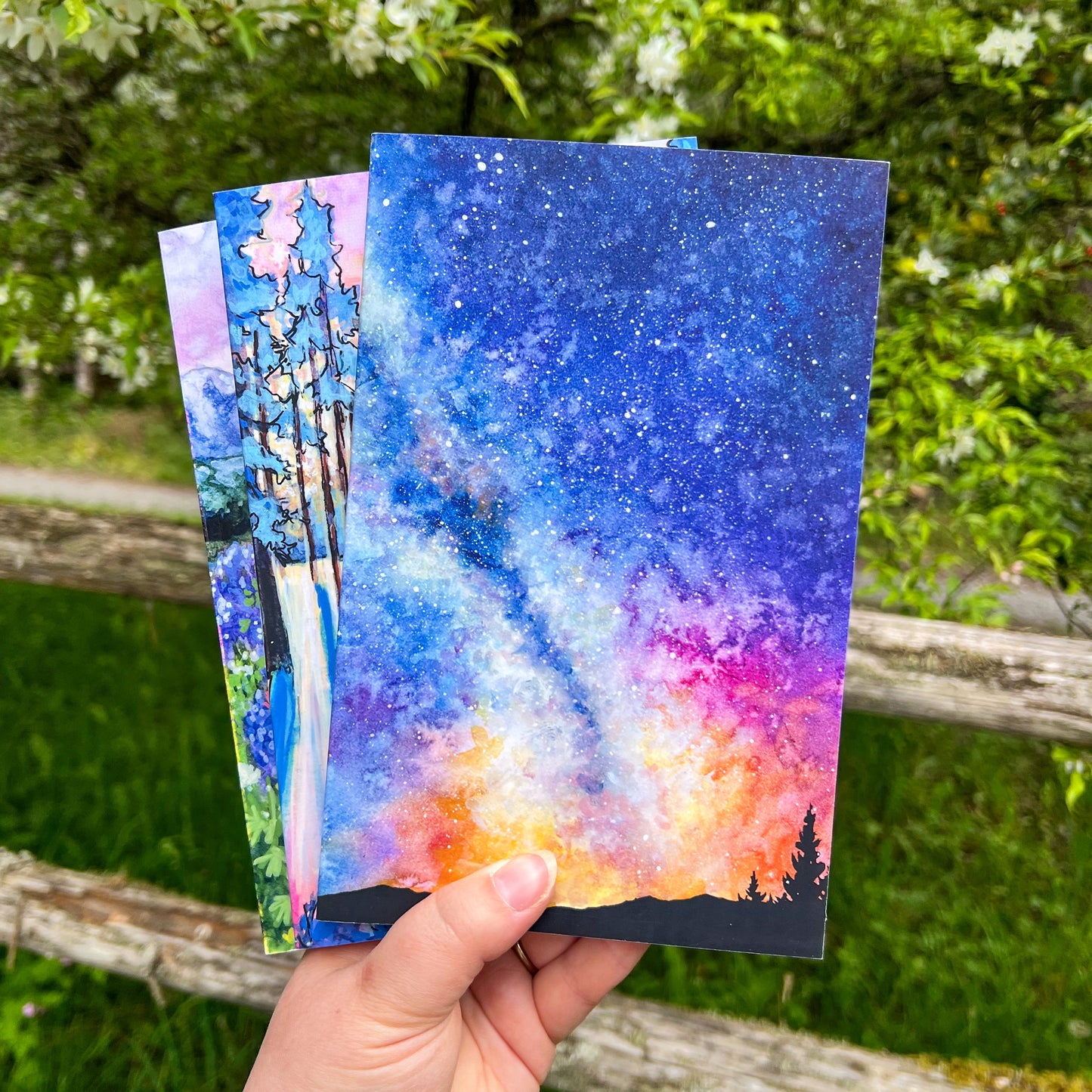 Journal - Watercolor Art Cover, 8”x5.5” 80 Page Softcover Notebook