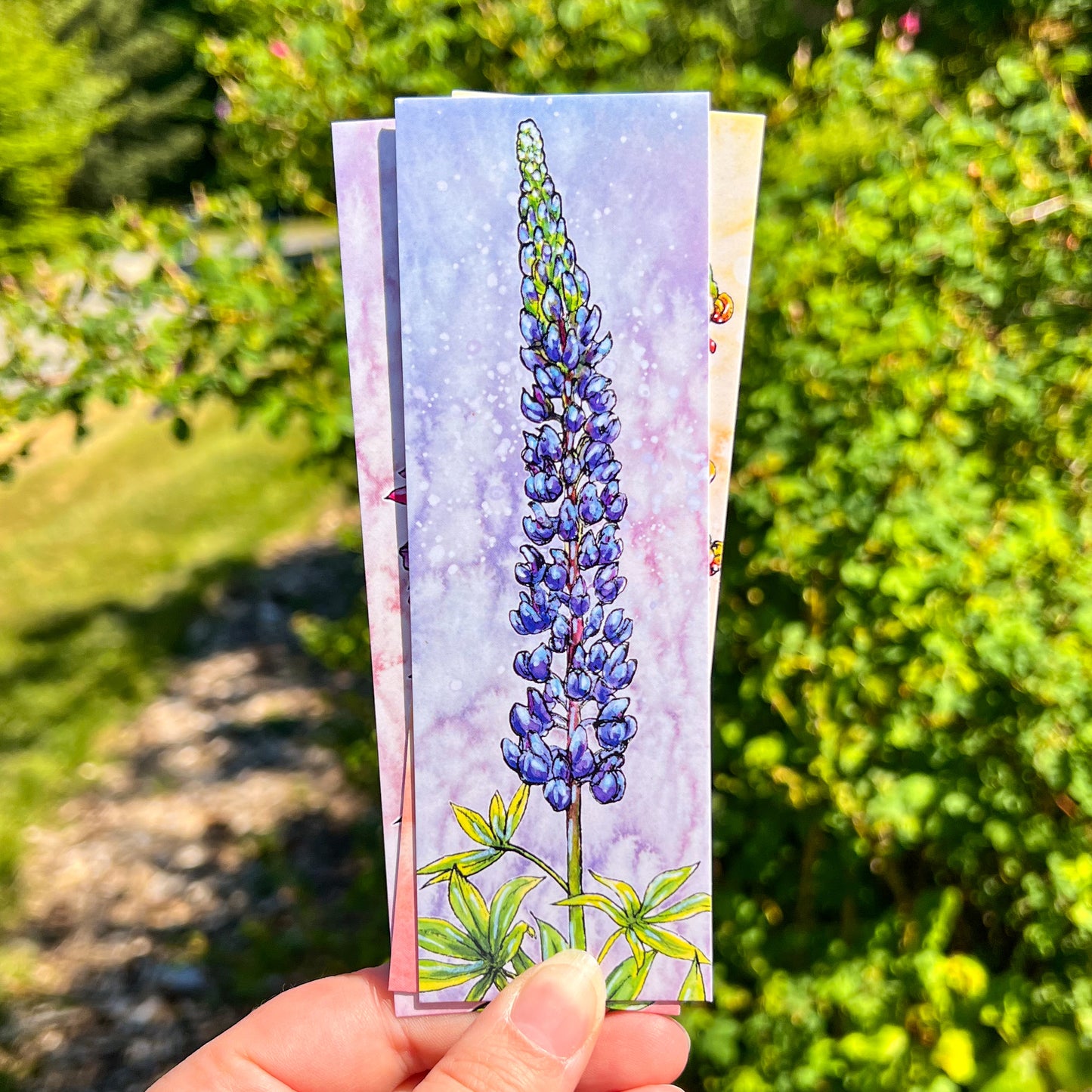 Wildflower Watercolor Art Bookmarks, 2”x6” Glossy Card Stock