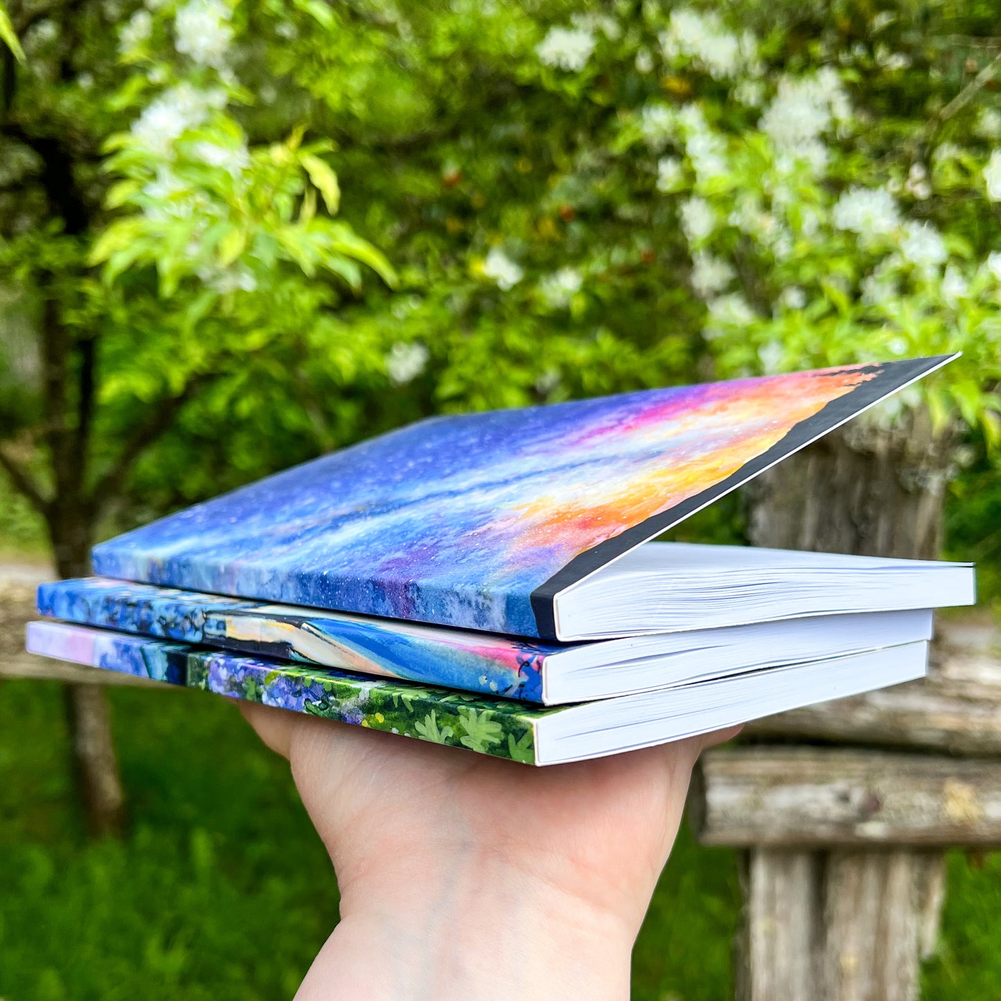 Journal - Watercolor Art Cover, 8”x5.5” 80 Page Softcover Notebook