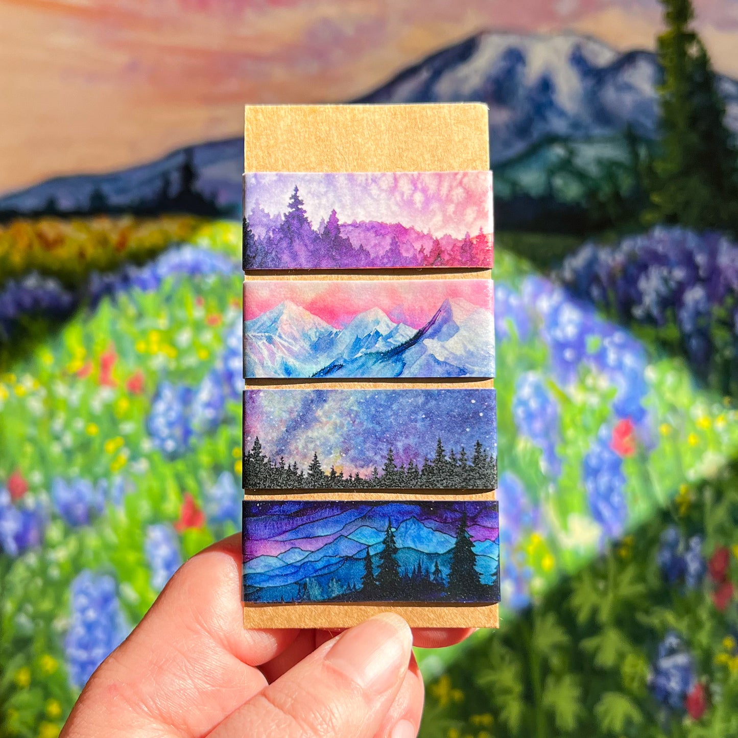 Washi Tape Sample Set 1, Landscape and Nature Designs, Four 24” Samples