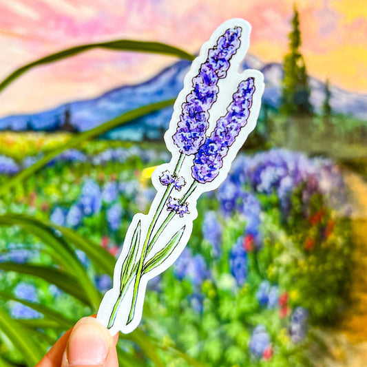 Lavender Stems, 3.5" Clear Matte Vinyl Sticker