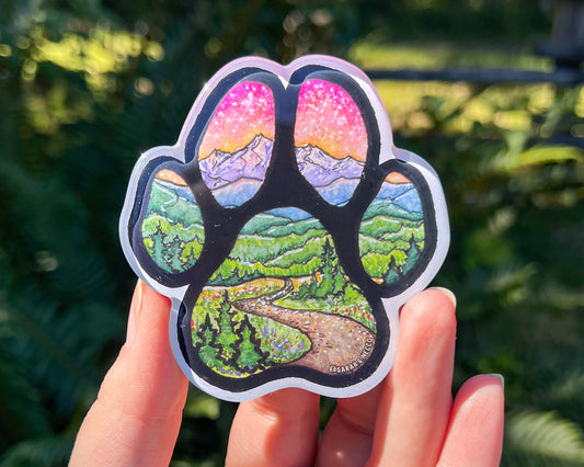 Adventure Dog Paw, 3” Acrylic Magnet