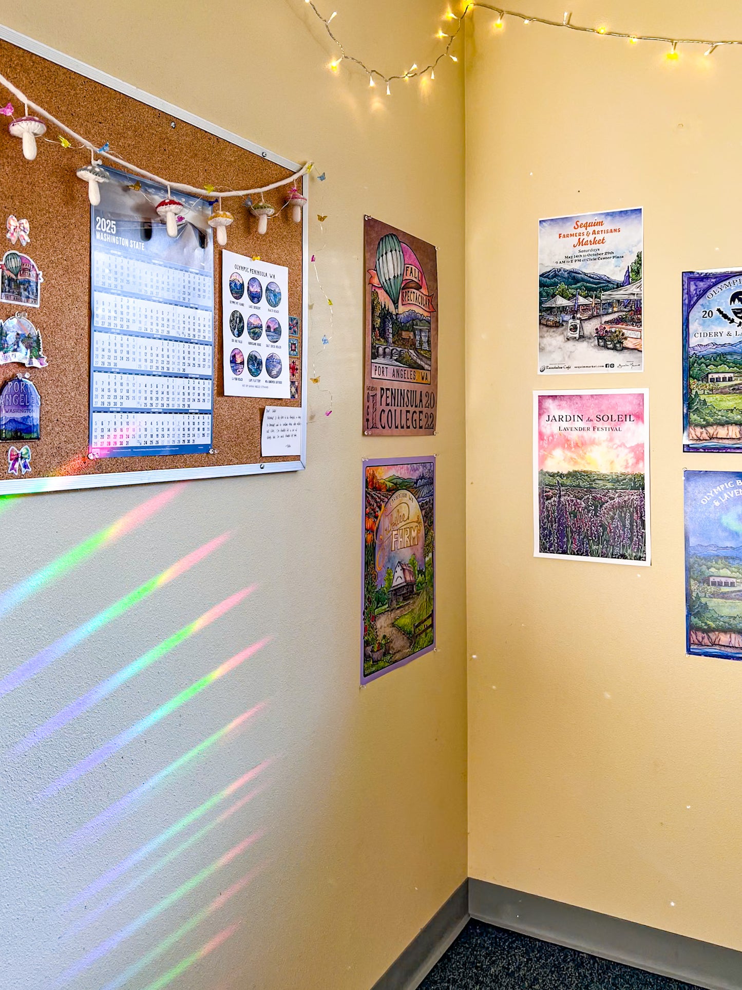 Magic Mushrooms, 3.5" Window Suncatcher Sticker, Makes Amazing Fractal Rainbows!