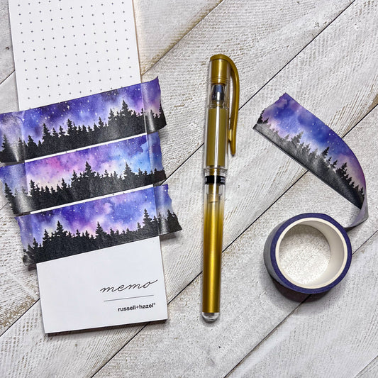 Treescape & Galaxy Washi Tape, Single Roll, 3cm Wide by 10m Long