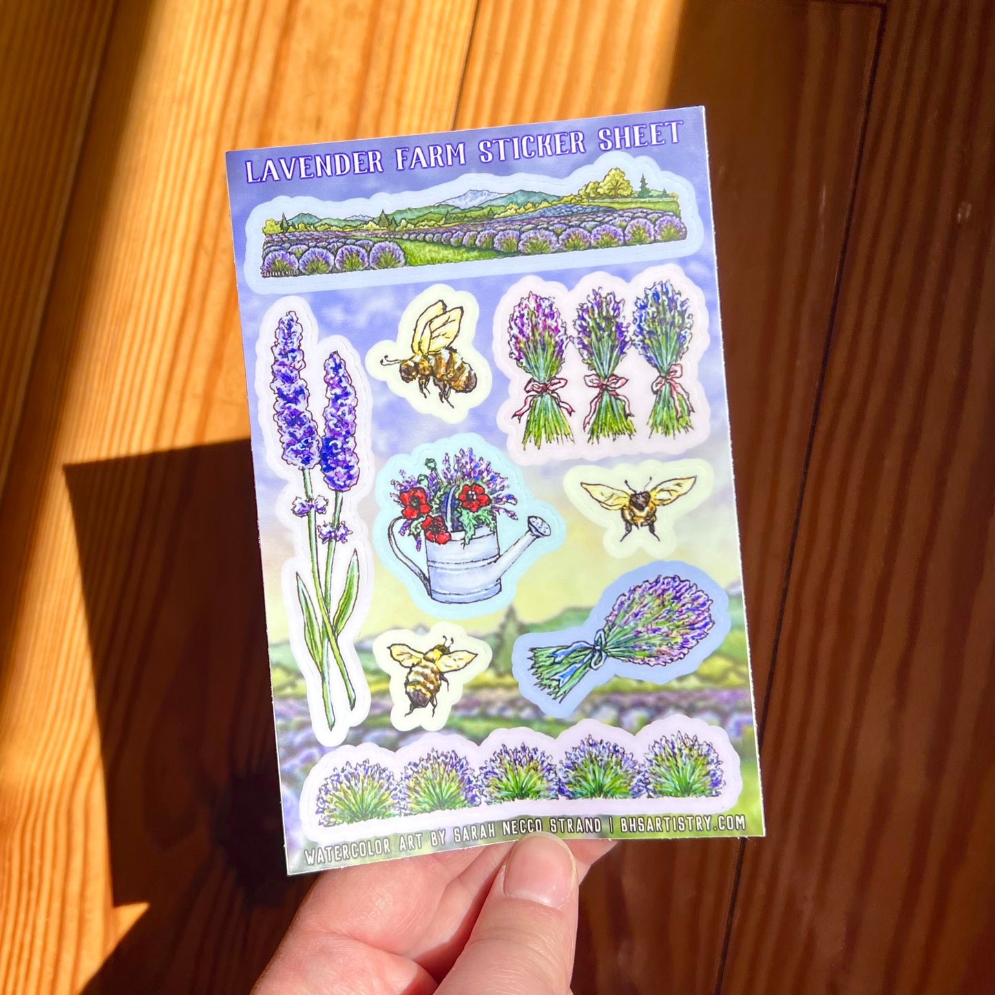 Lavender Farm Sticker Sheet, Set of 9 Stickers, New Version!