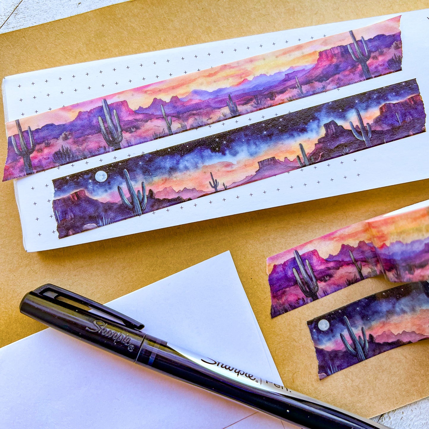 Set of 2 Southwest Landscapes Washi Tape, Roll Size 2.5cm Wide by 10m Long