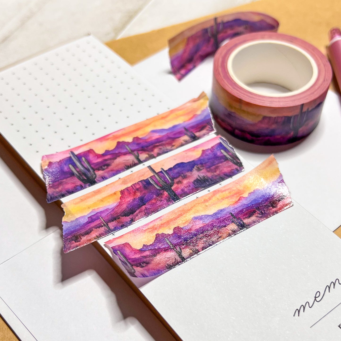 Southwest Sunset Landscape Washi Tape, Size 2.5cm Wide by 10m Long