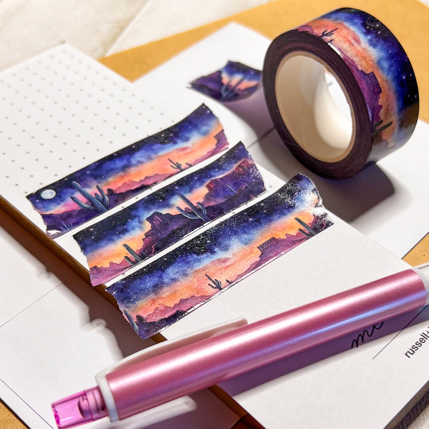Set of 2 Southwest Landscapes Washi Tape, Roll Size 2.5cm Wide by 10m Long