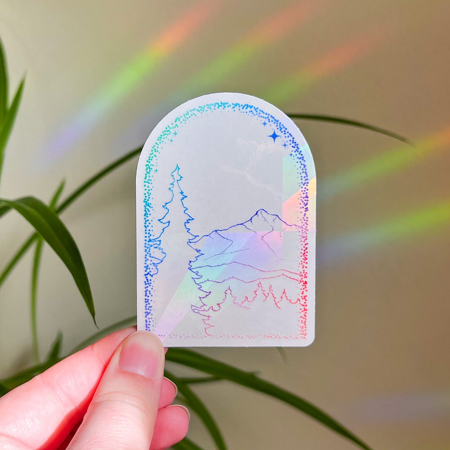 Magical Landscape Archway, 3.5" Window Suncatcher Sticker, Makes Amazing Fractal Rainbows!