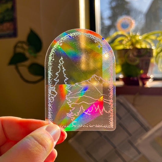 Magical Landscape Archway, 3.5" Window Suncatcher Sticker, Makes Amazing Fractal Rainbows!