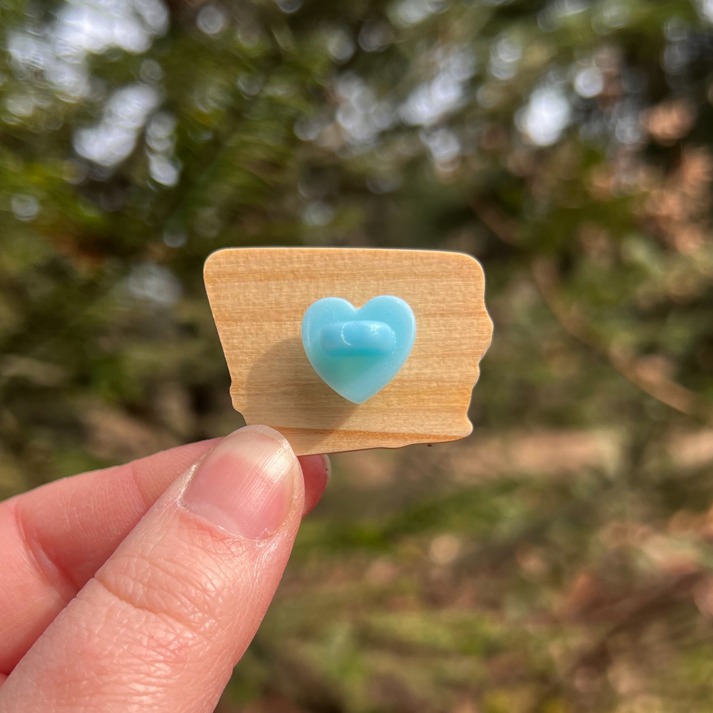 Olympic National Park Sign, Real Pine Wood 1.5” Pin with Rubber Clutch