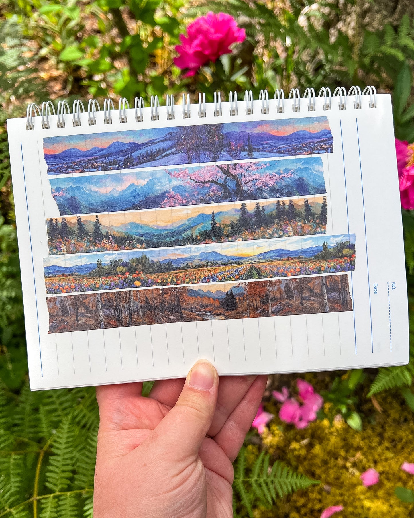 Impressionist Art Landscape Washi Tape, Seasons Collection, 2cm x 10m Rolls