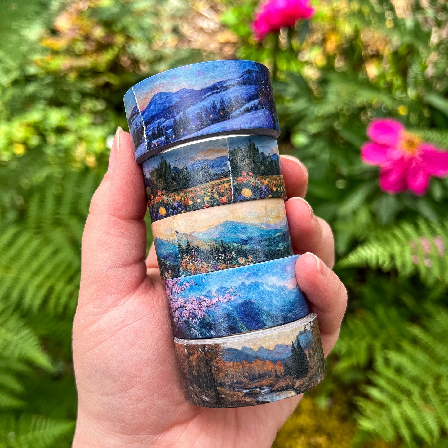 Impressionist Art Landscape Washi Tape, Seasons Collection, 2cm x 10m Rolls