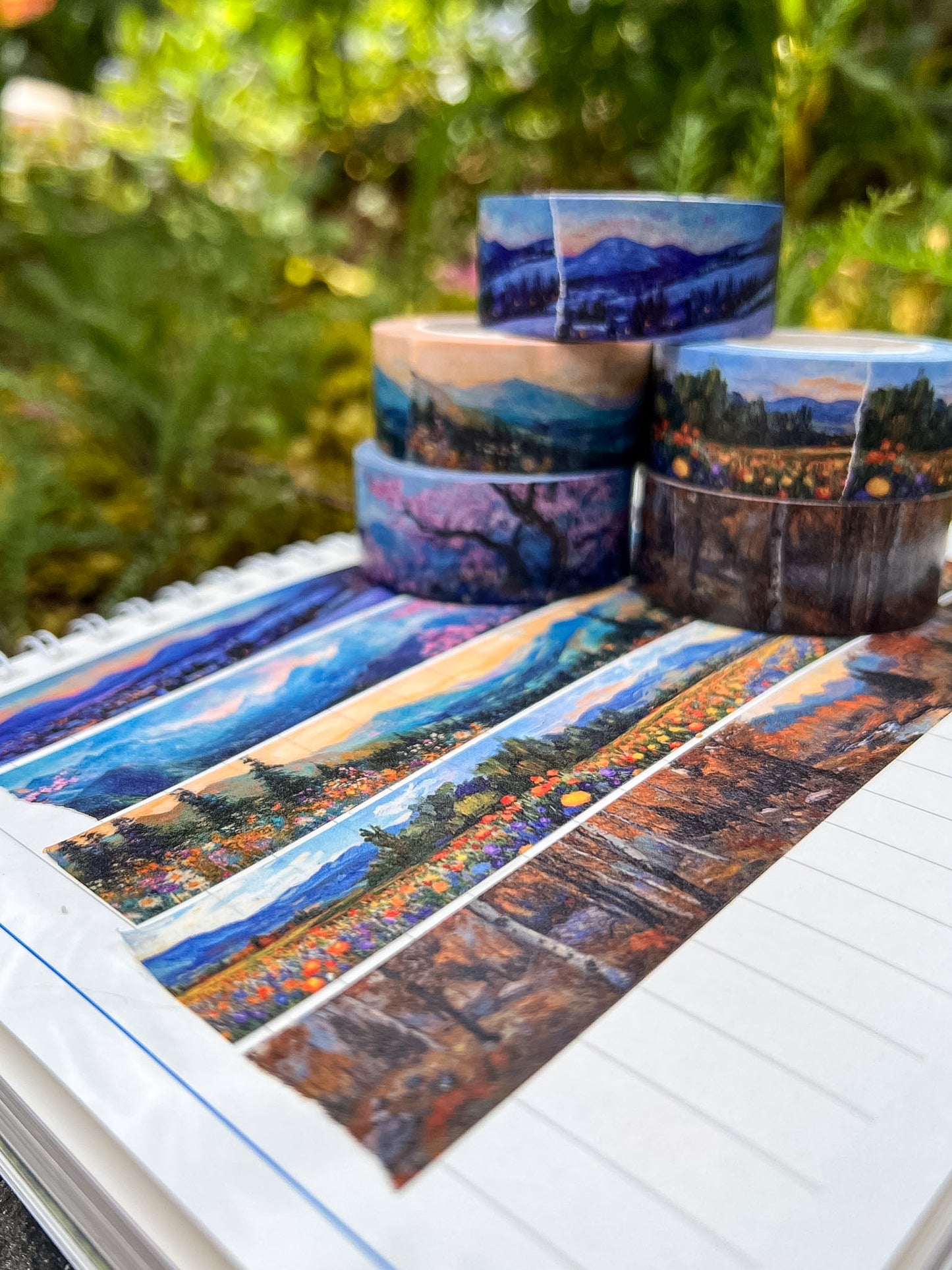 Impressionist Art Landscape Washi Tape, Seasons Collection, 2cm x 10m Rolls