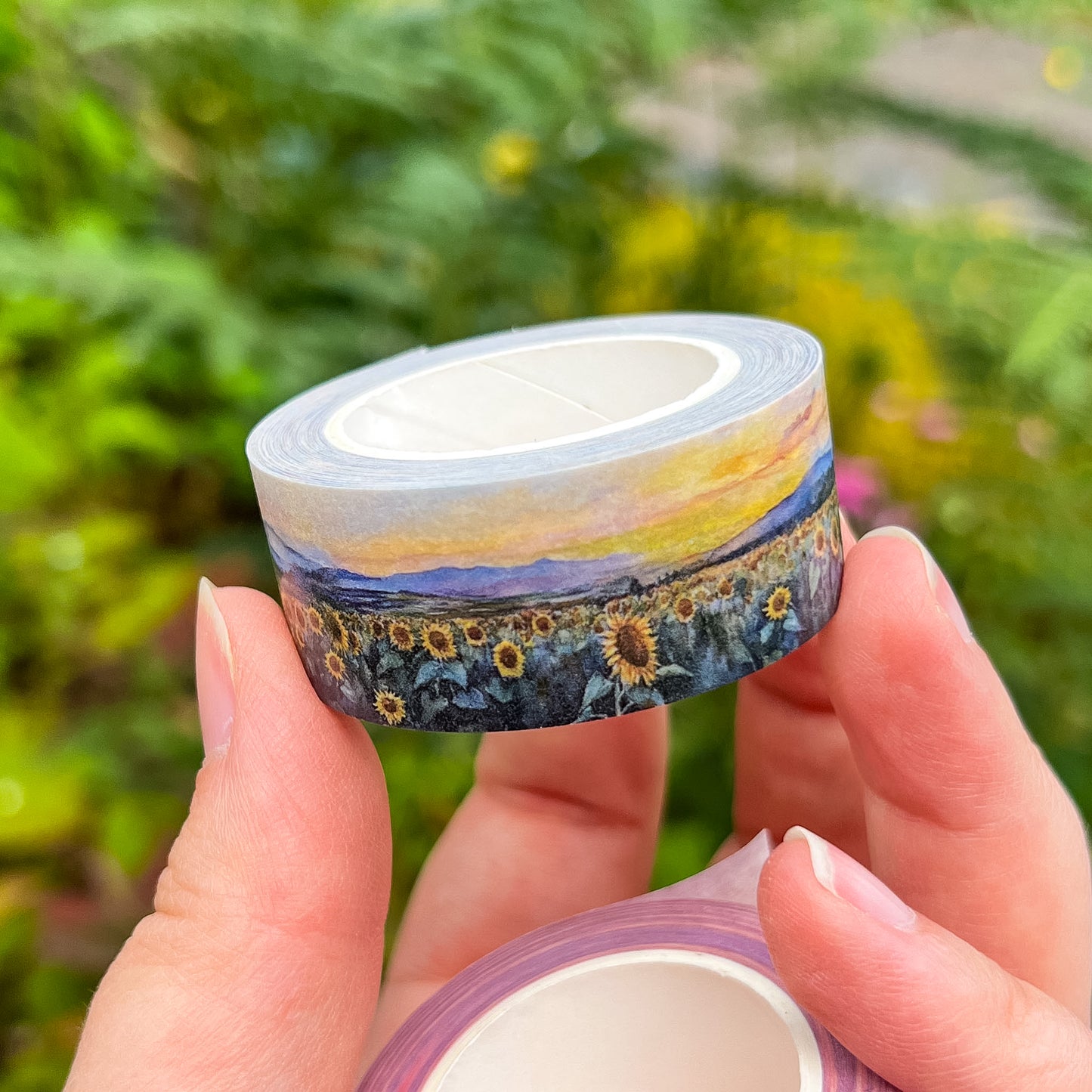 Washi Tape Sample Set 7, Landscape & Flower Field Designs, Four 24” Sample Set