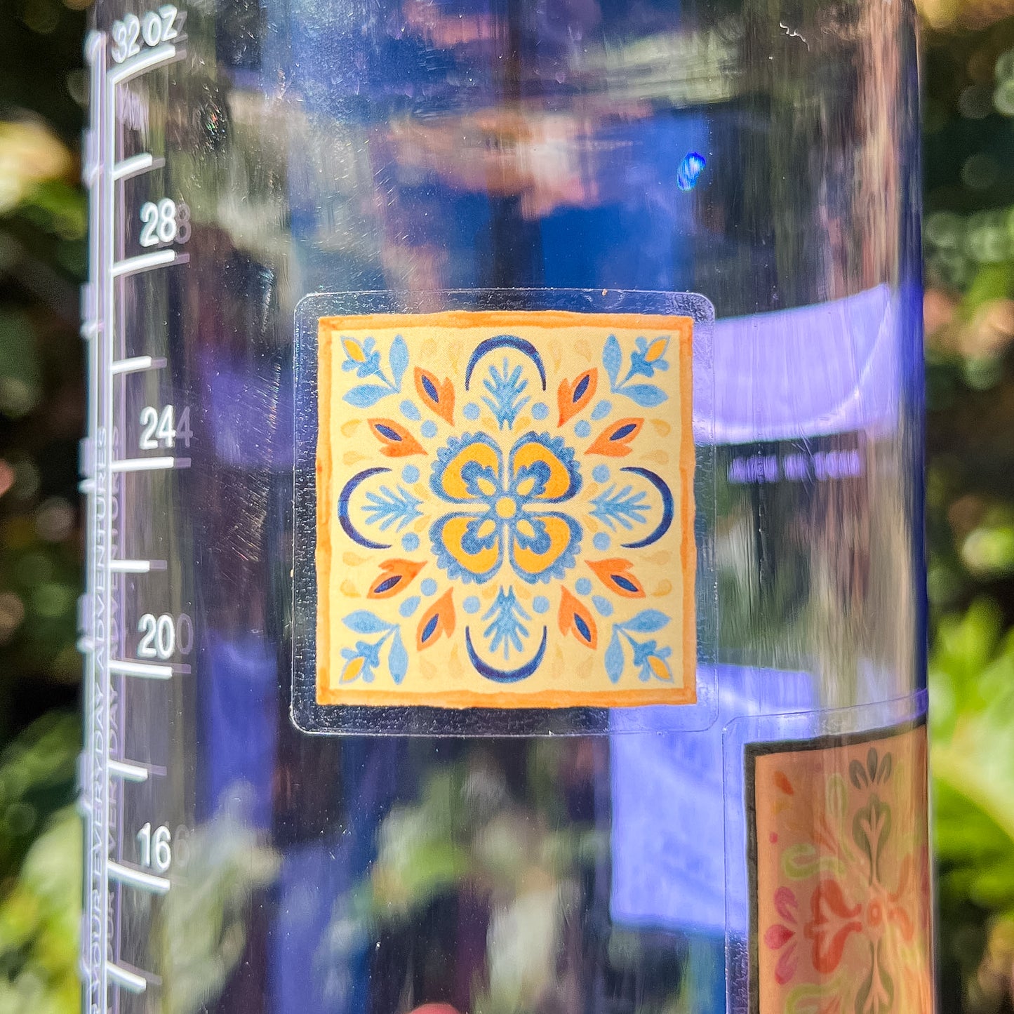 Set of 5 Watercolor Tiles, 1.5" Clear Vinyl, Waterproof & Dishwasher Safe