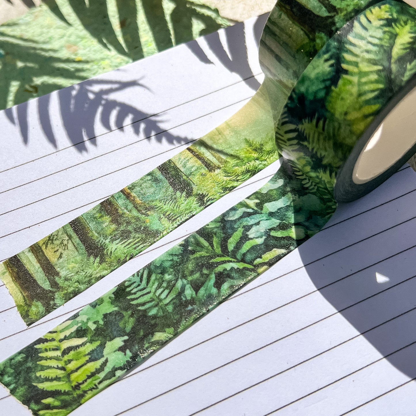 Evergreen Forest & Ferns Set, Premium Washi Tape Rolls Size 2cm Wide by 10m Long