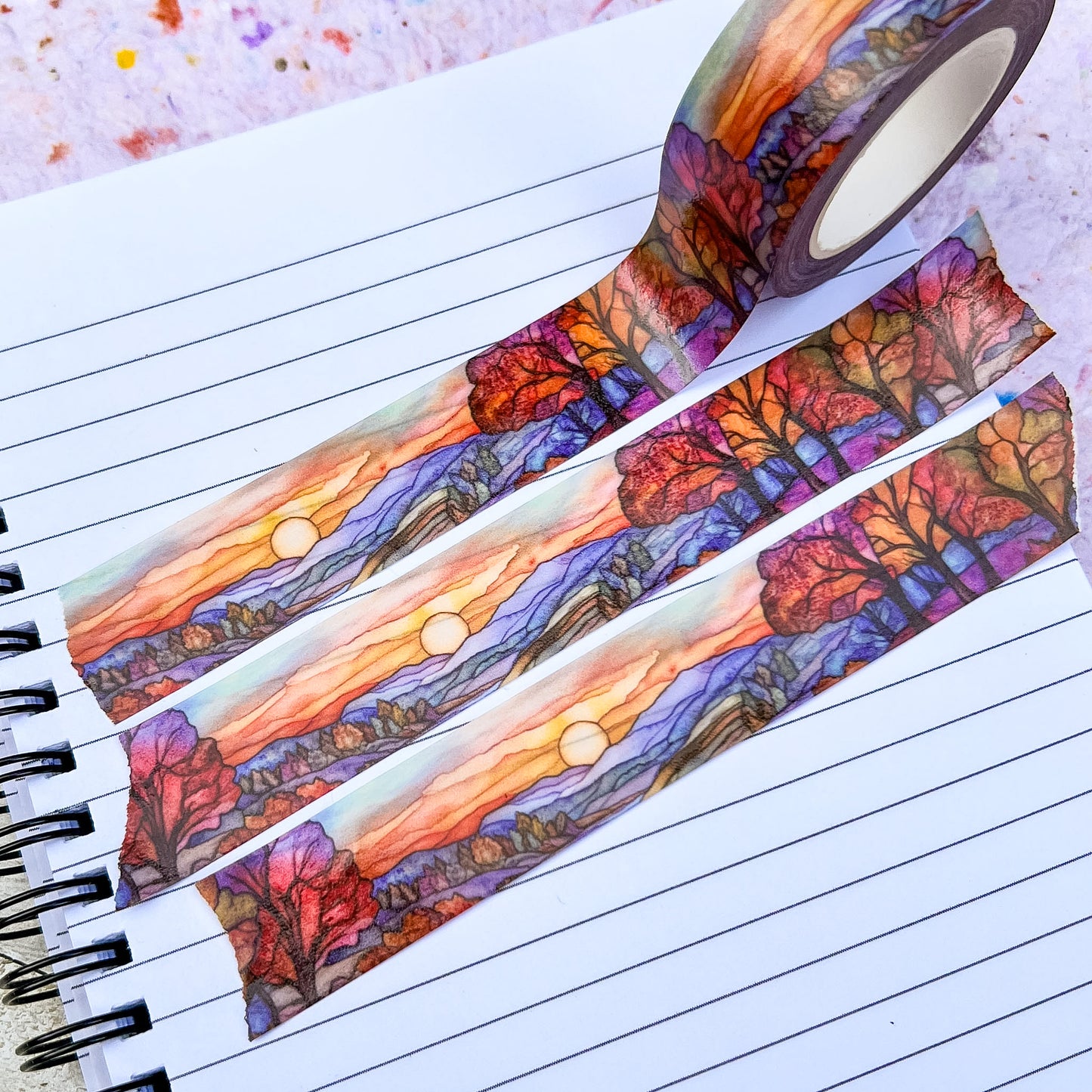 Fall Stained Glass Washi Tape, High Quality Tape, Roll Size 2cm Wide by 10m Long