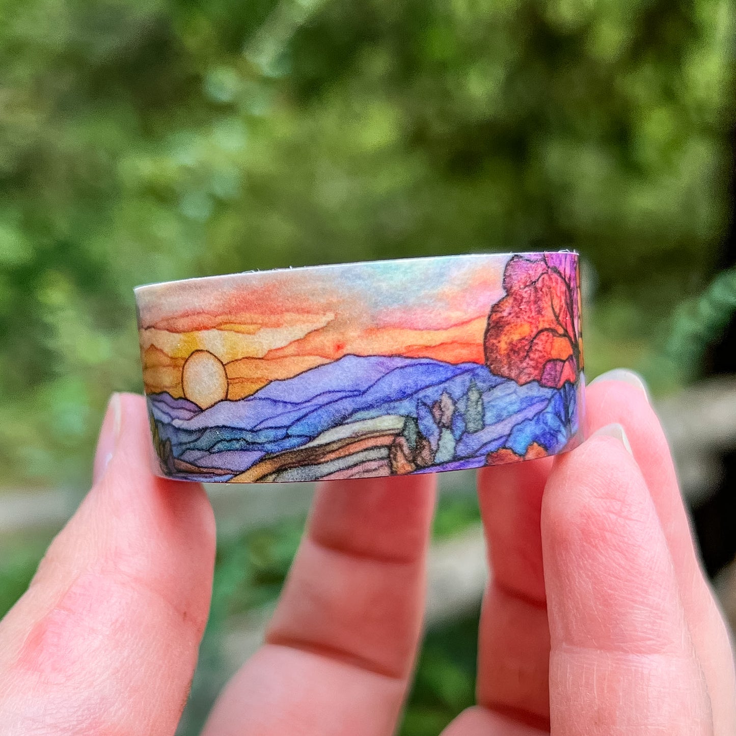 Fall Stained Glass Washi Tape, High Quality Tape, Roll Size 2cm Wide by 10m Long