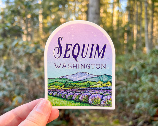 Sequim, WA Lavender Arch 3.5" Sticker