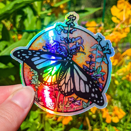 Monarch Butterfly, 3" Die-Cut Sticker, Holographic