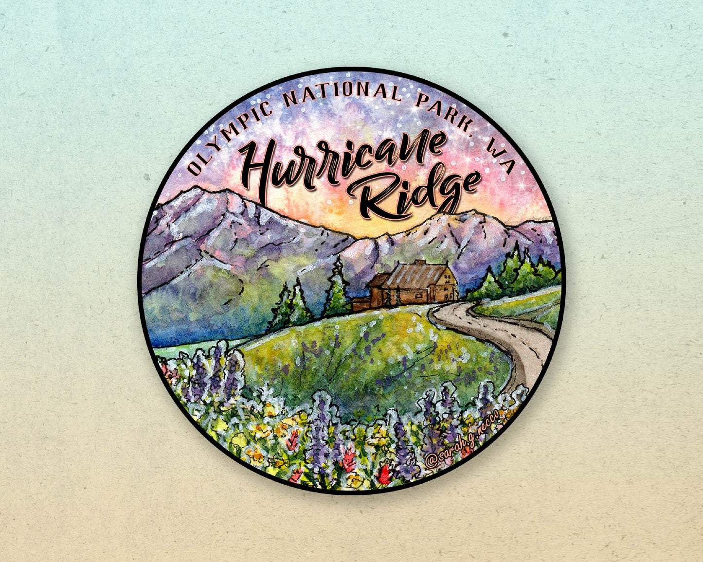 Hurricane Ridge, Olympic National Park 3" Circle Sticker