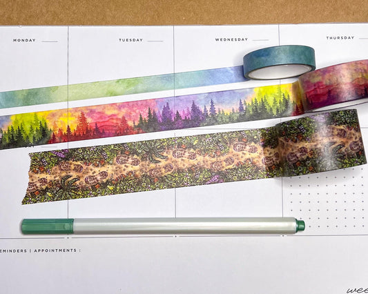 On An Adventure Washi Tape Set, Includes 3 Rolls Sizes 1cm, 2cm, and 3cm Wide, 5m and 10m Long