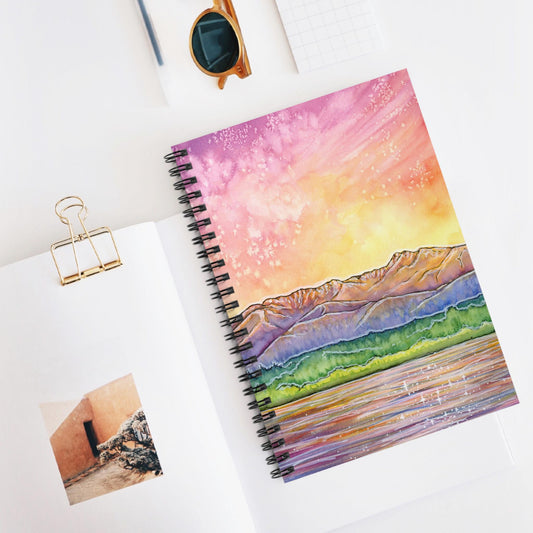 Olympic Peninsula Sunset, Spiral Notebook Ruled Line, Watercolor Art