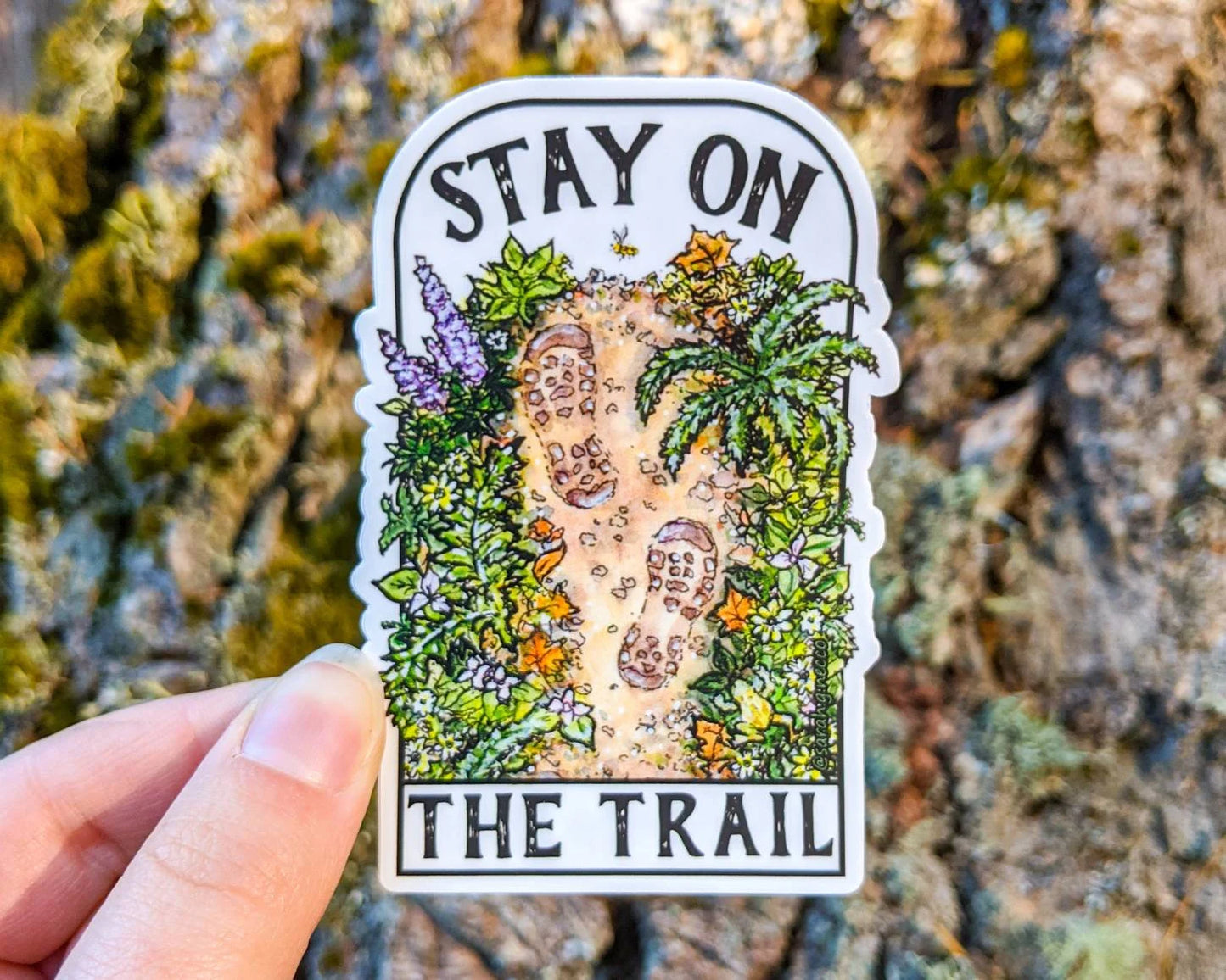 Stay on The Trail, 4" Die-Cut Vinyl Sticker