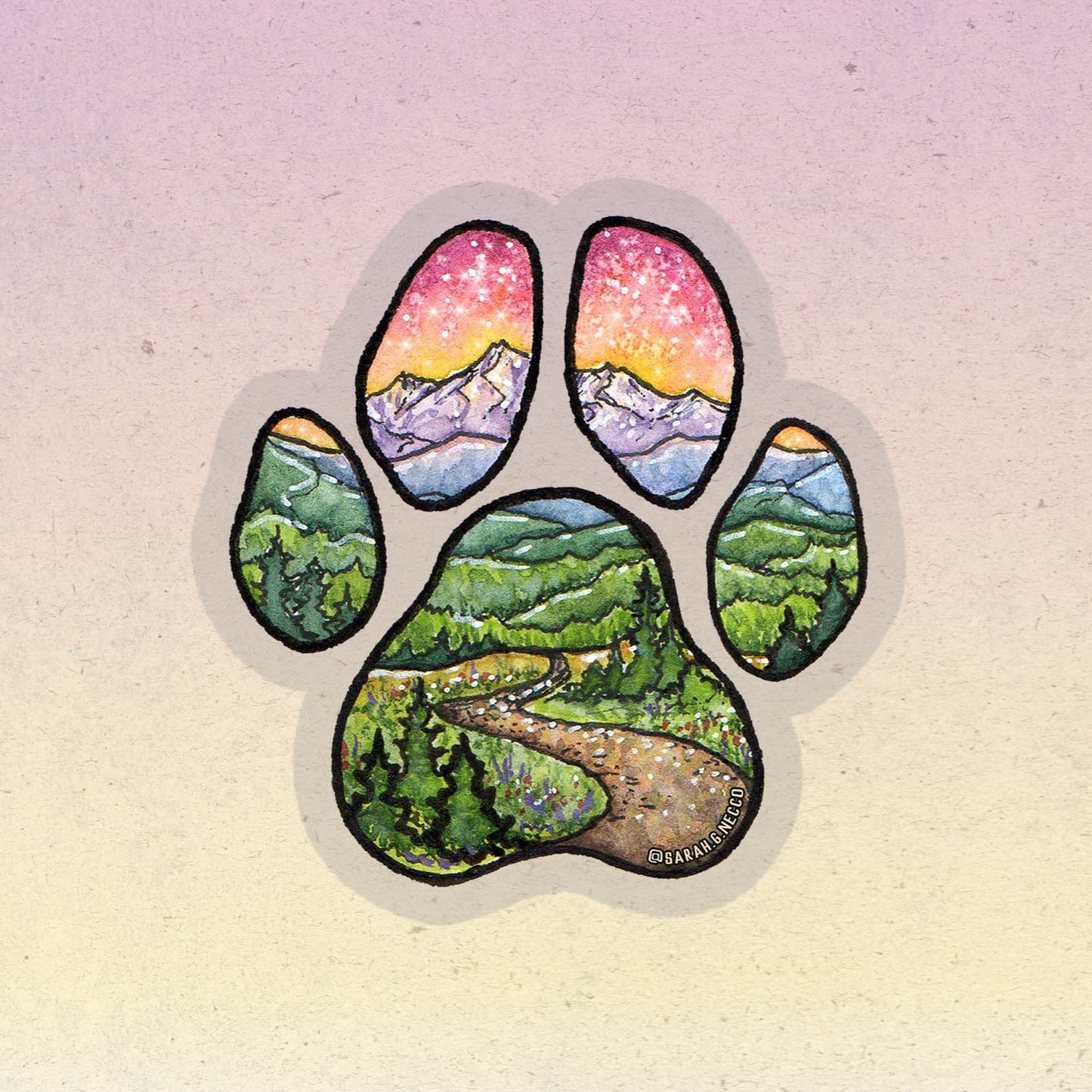 Adventure Buddy Paw, 3" Clear Vinyl Sticker