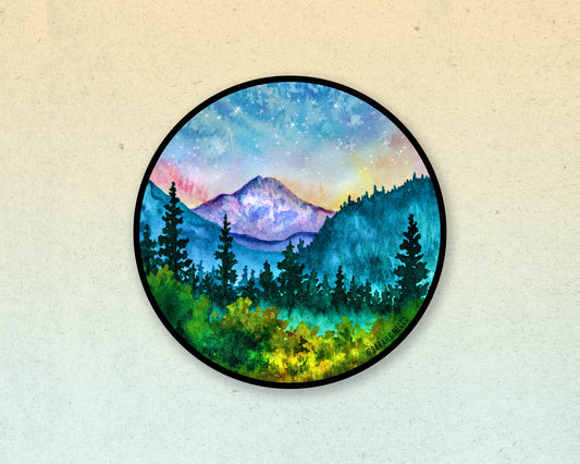 Mt. Rainier, 3" Vinyl Circle Sticker