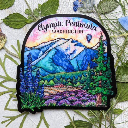 The Great Olympic Peninsula WA, Vinyl 3" Die-Cut Sticker