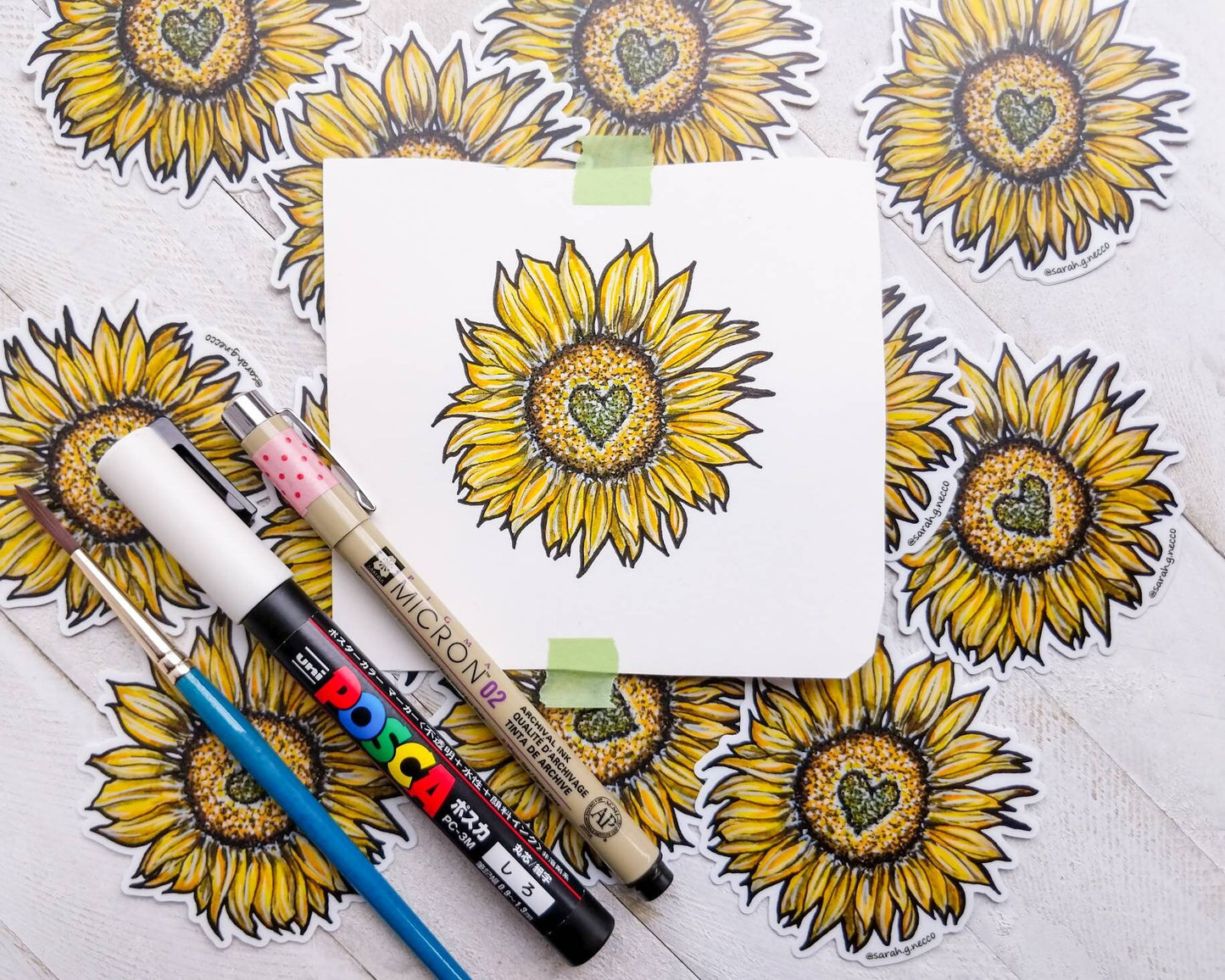 Sunflower Love, 3" Vinyl Die-Cut Sticker